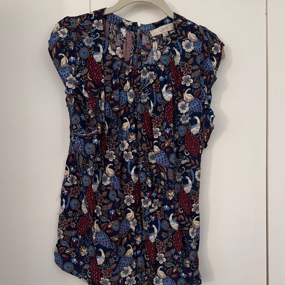 LOFT Multicolor Floral Blouse